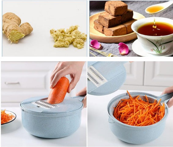 8 In 1 Mandoline Slicer-Vegetable Slicer- Potato Peeler - Carrot, Onion Grater - With Strainer Vegetable Cutter.
