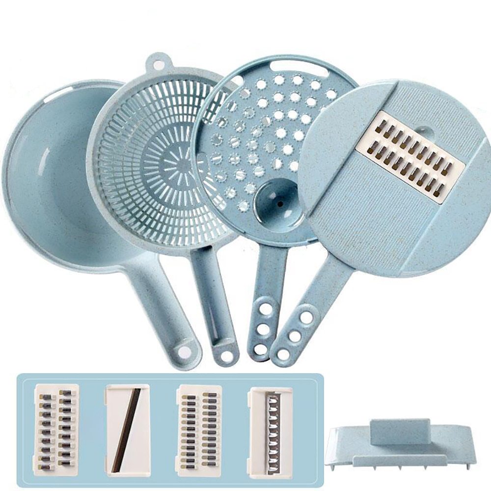 8 In 1 Mandoline Slicer-Vegetable Slicer- Potato Peeler - Carrot, Onion Grater - With Strainer Vegetable Cutter.