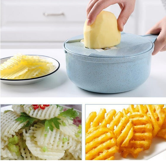 8 In 1 Mandoline Slicer-Vegetable Slicer- Potato Peeler - Carrot, Onion Grater - With Strainer Vegetable Cutter.