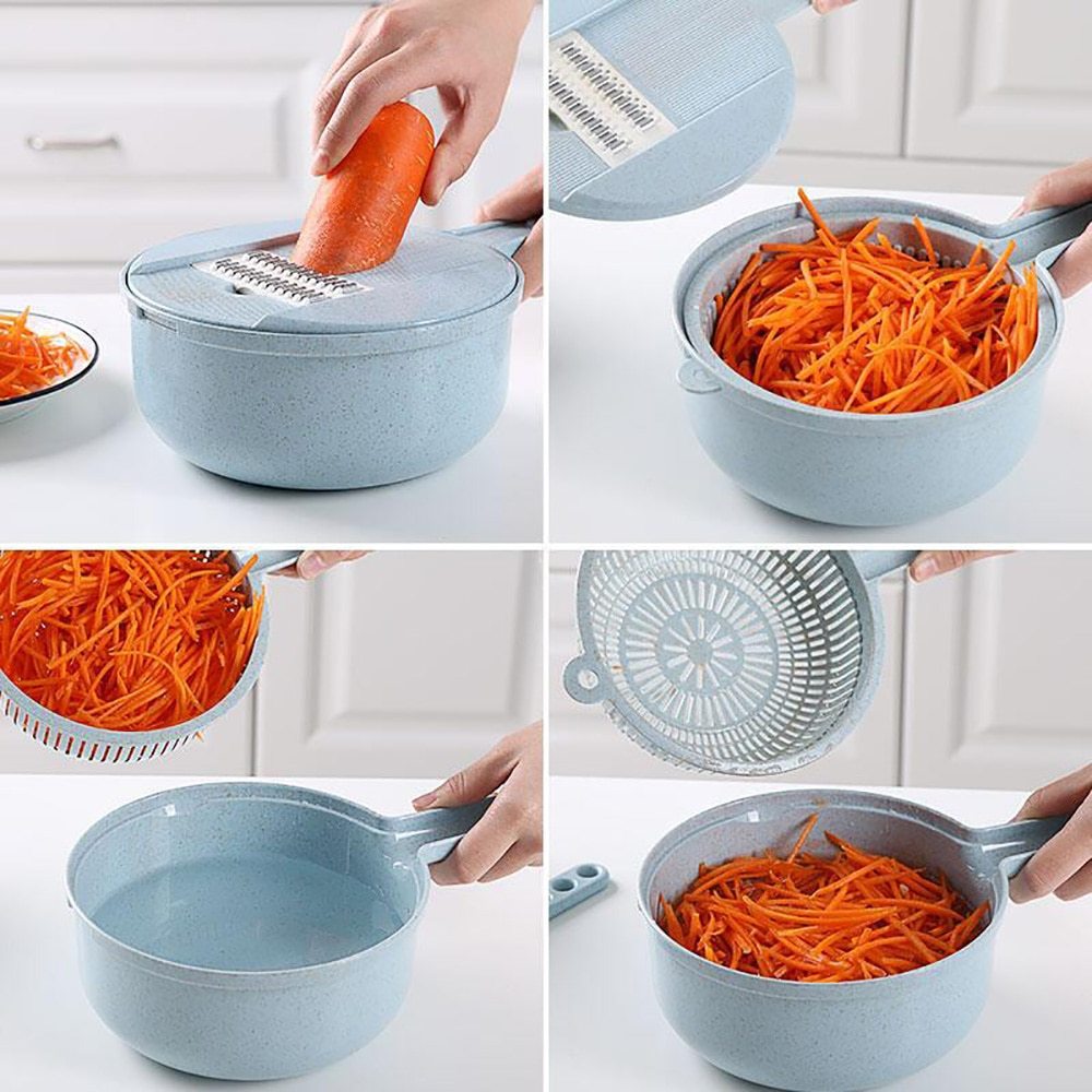 8 In 1 Mandoline Slicer-Vegetable Slicer- Potato Peeler - Carrot, Onion Grater - With Strainer Vegetable Cutter.