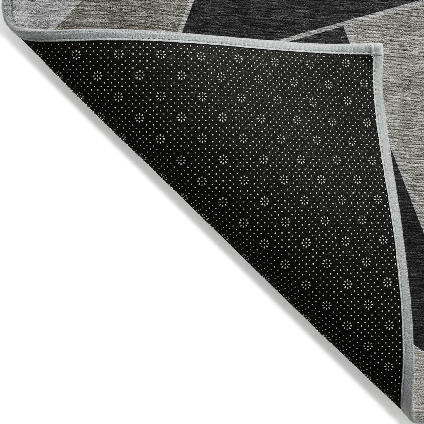 9' X 12' Coffee Charcoal And Gray Geometric Washable Indoor Outdoor Area Rug