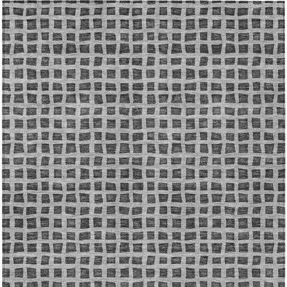 8' X 10' Graphite Gray And Silver Geometric Washable Indoor Outdoor Area Rug