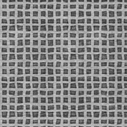 8' X 10' Graphite Gray And Silver Geometric Washable Indoor Outdoor Area Rug