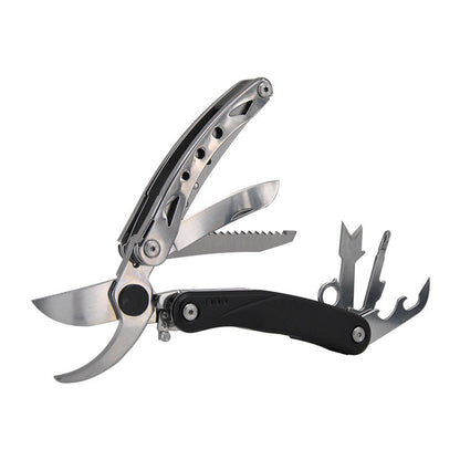 Wautton Multipurpose Garden Clippers with Screwdriver, Saw, Knife, Ruler & More, Compact Garden Shears for Gardening, Camping & Survival Tools