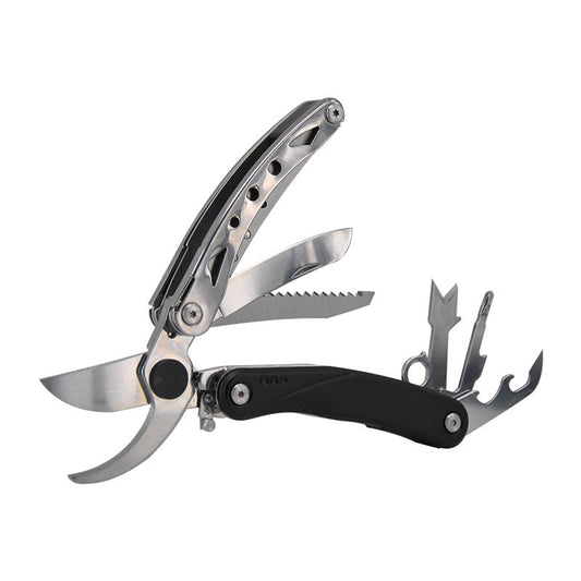 Wautton Multipurpose Garden Clippers with Screwdriver, Saw, Knife, Ruler & More, Compact Garden Shears for Gardening, Camping & Survival Tools