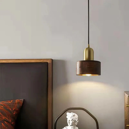 Antique Bronze Walnut Hardwood Metal Lighting