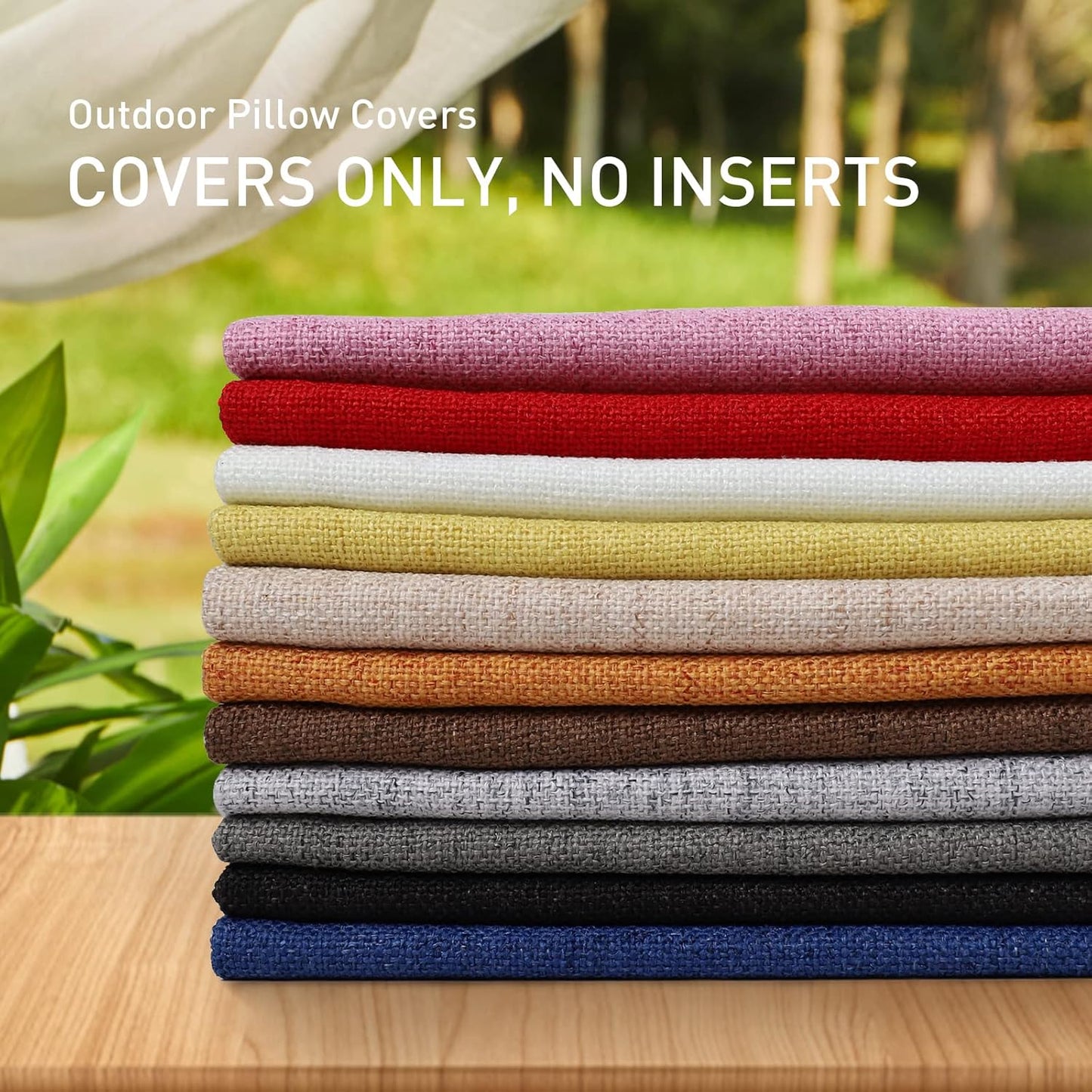 Outdoor Pillows for Patio Furniture Waterproof Pillow Covers Square Garden Cushion Farmhouse Linen Throw Pillow Covers Shell for Patio Tent Couch(18×18Inch,Grey)