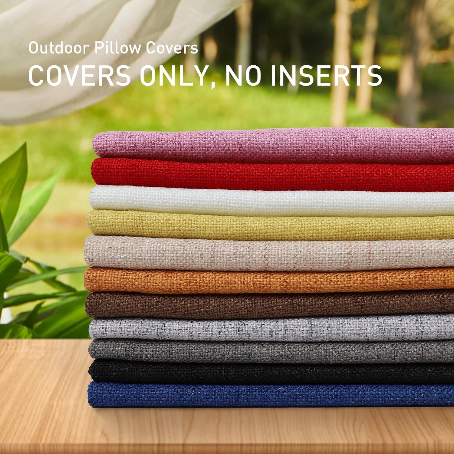 Outdoor Pillows for Patio Furniture Waterproof Pillow Covers Square Garden Cushion Farmhouse Linen Throw Pillow Covers Shell for Patio Tent Couch(18×18Inch,Grey)