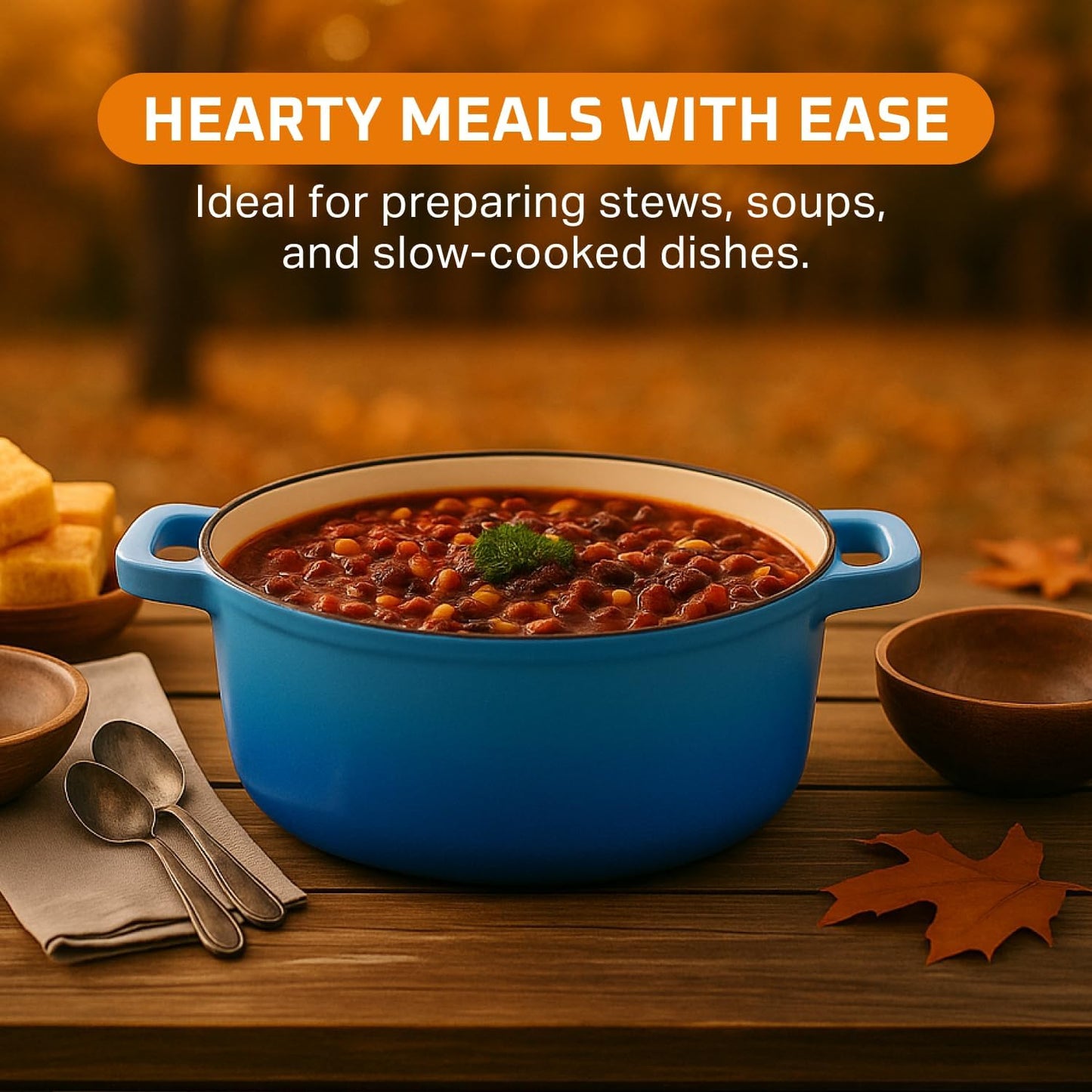 2-In-1 Enamel Cast Iron Dutch Oven with Handles - Crock Pot Caribbean Blue Cast Iron Pot with Skillet Lid - All-In-One Cookware Braising Pan for Casserole Dish - 5 Quart, Caribbean Blue