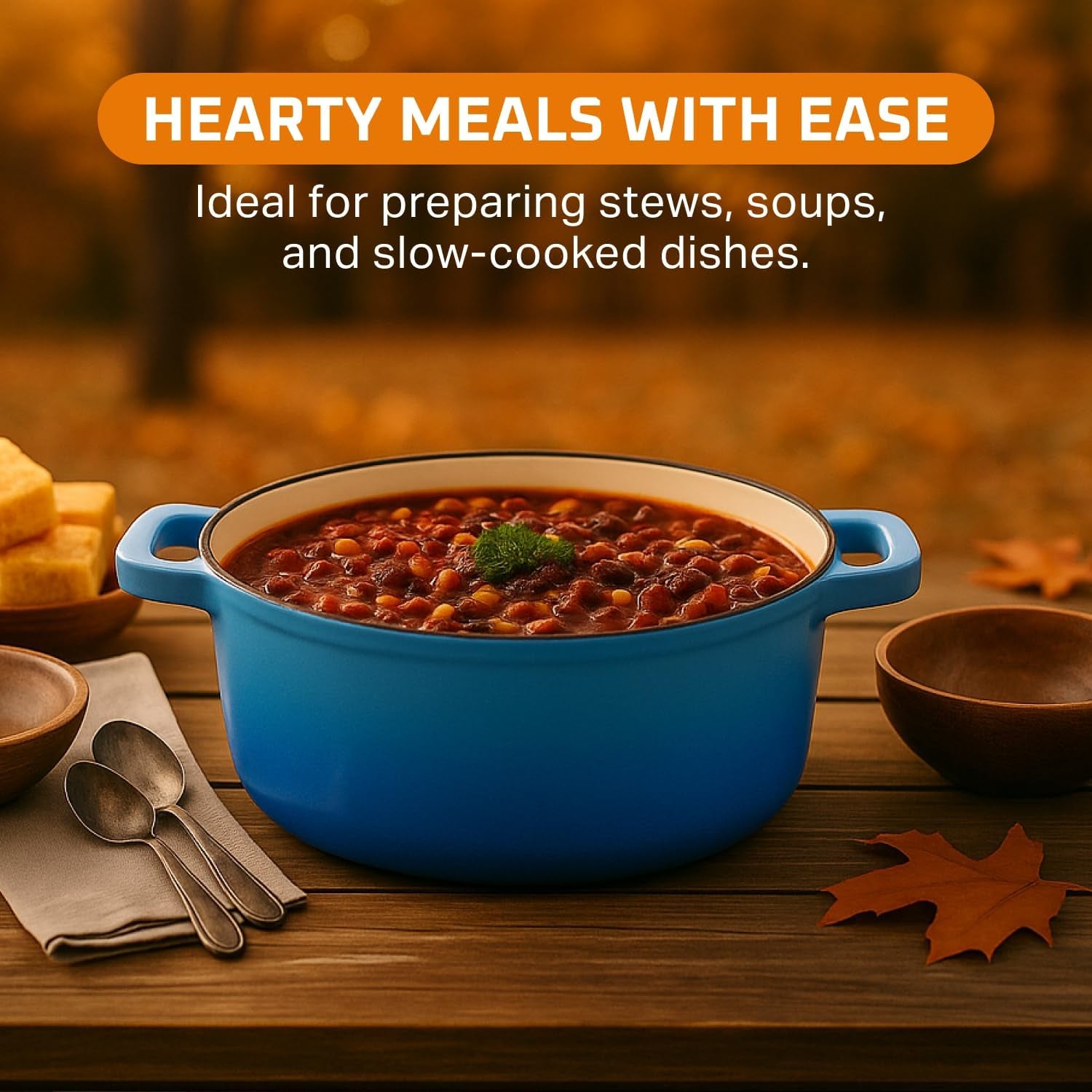 2-In-1 Enamel Cast Iron Dutch Oven with Handles - Crock Pot Caribbean Blue Cast Iron Pot with Skillet Lid - All-In-One Cookware Braising Pan for Casserole Dish - 5 Quart, Caribbean Blue