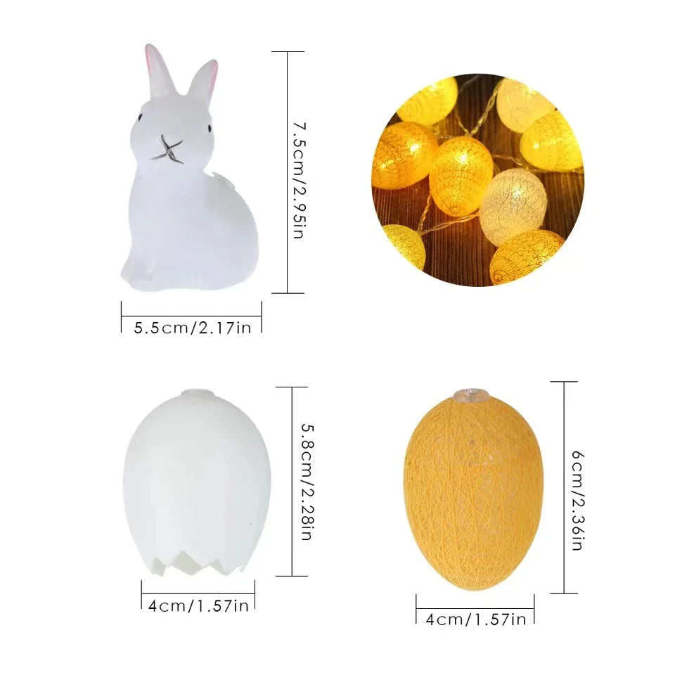 Fragile Cracked Egg LED String Lights Glowing Easter Lanterns Twinkle Holiday Decorations Festive Lighting Strand