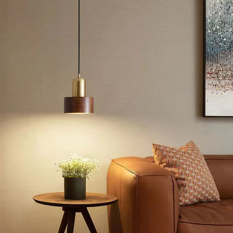 Antique Bronze Walnut Hardwood Metal Lighting