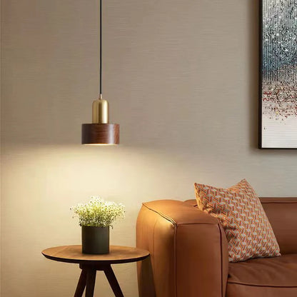 Antique Bronze Walnut Hardwood Metal Lighting